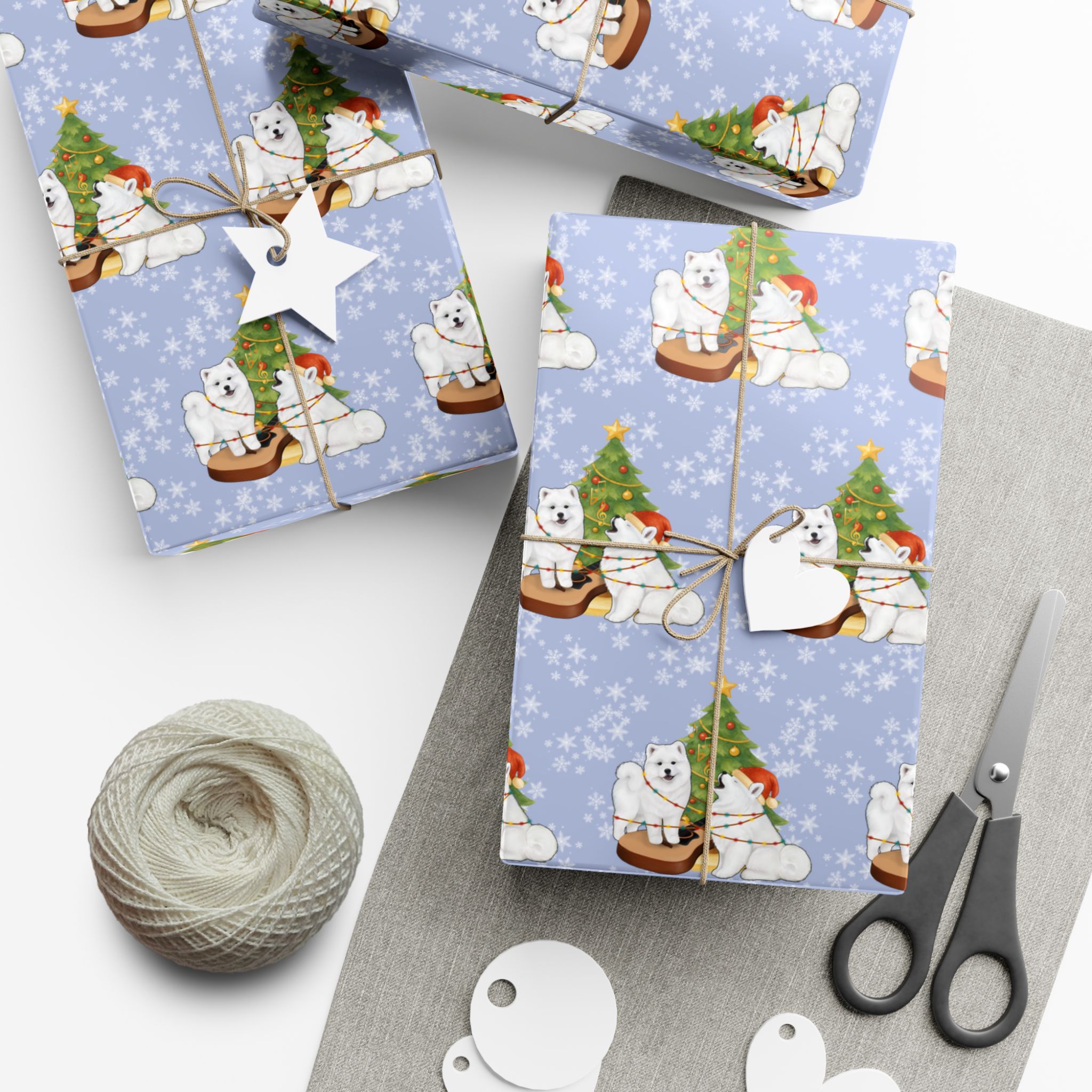 Christmas Gift Wrap Paper — Ice Blue