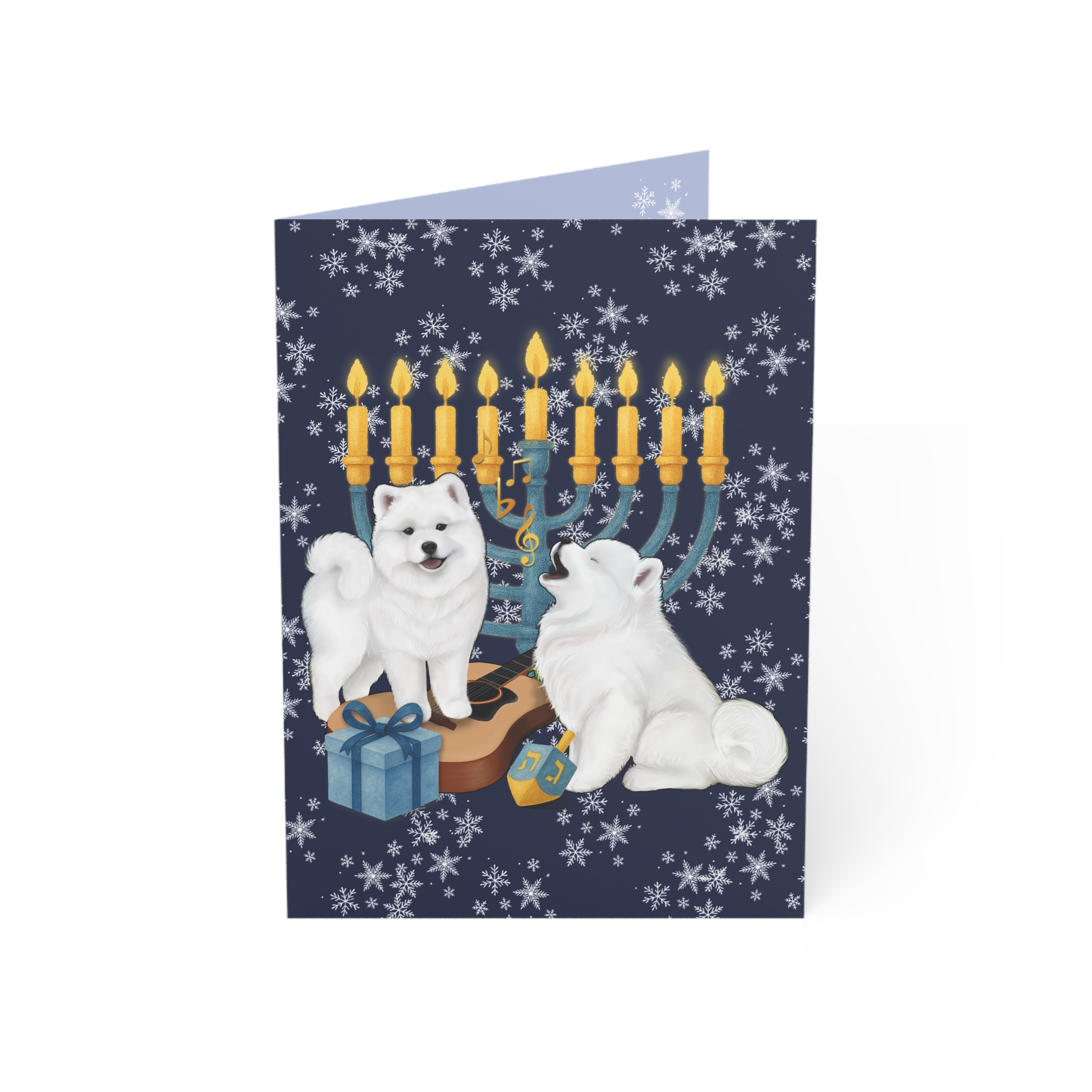 Hanukkah Snowflake Greeting Cards - Blue- (Pack of 1, 10, 30, 50) - Image 13