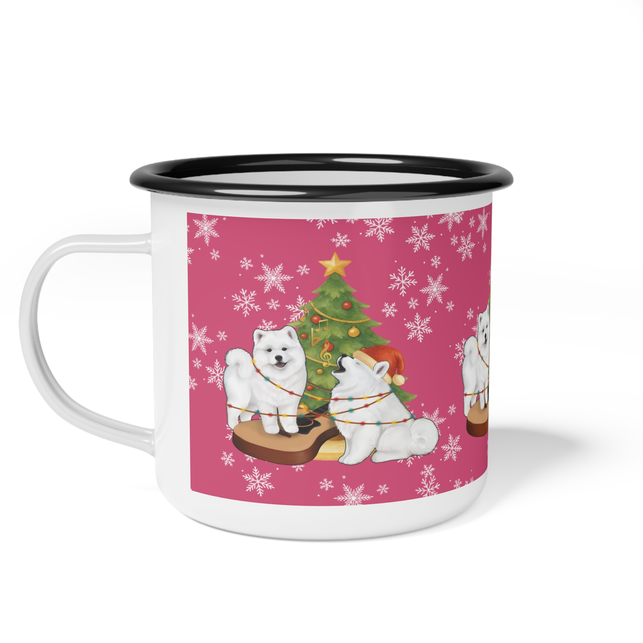 Christmas Enamel Camp Cup- Pink