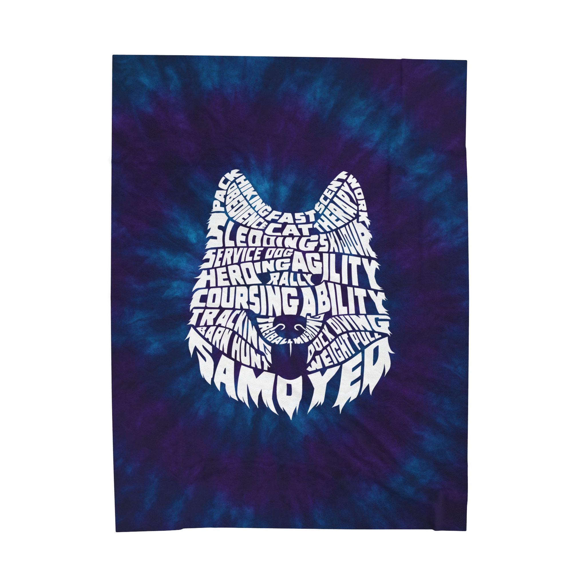 Samoyed Versatility Velveteen Plush Blanket- Blue *Free Personalization* - Image 3