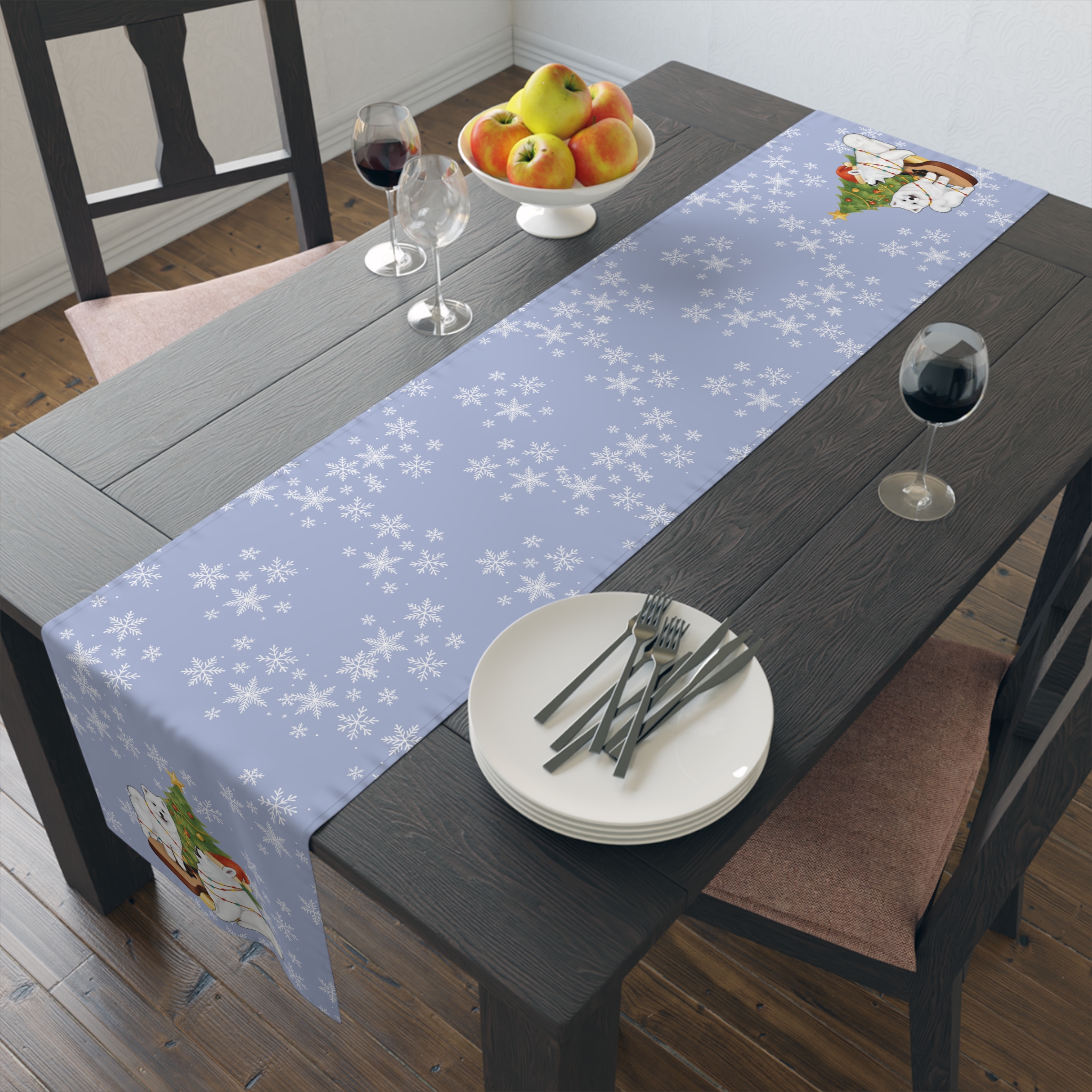 Christmas Table Runner - Ice Blue