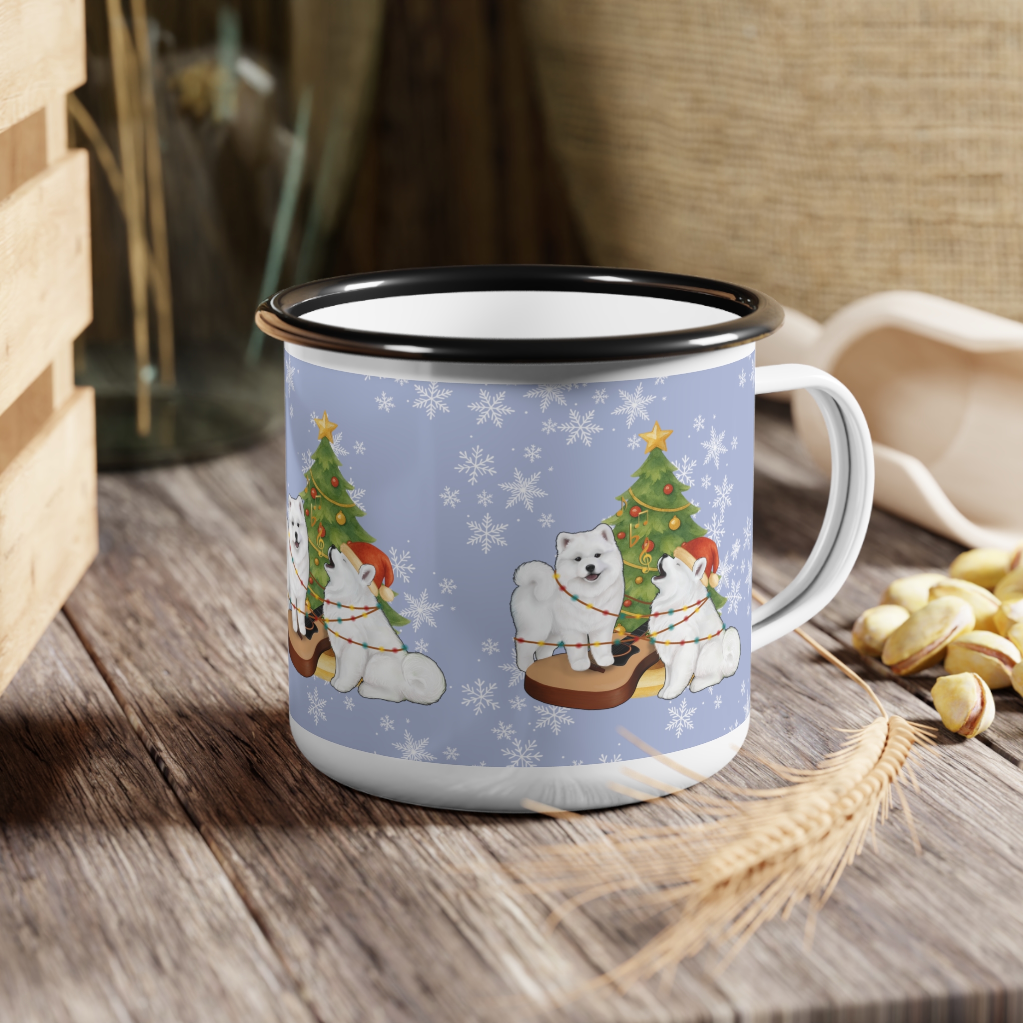 Christmas Enamel Camp Cup- Ice Blue - Image 5