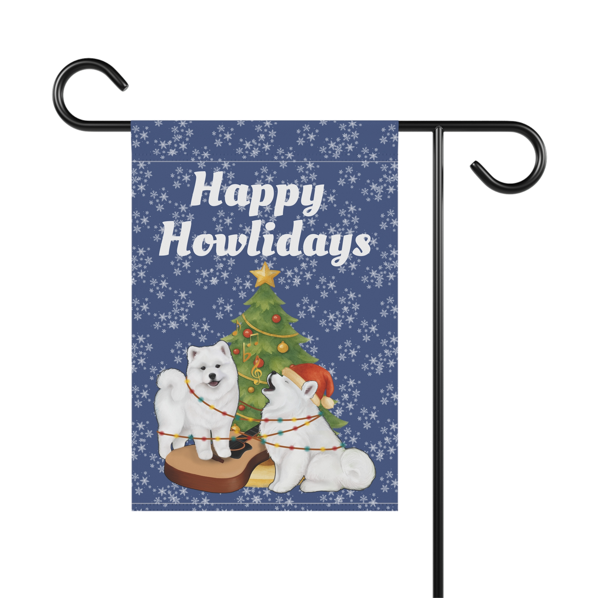 Happy Howlidays Garden Flag — Winter Blue — (pole/hooks not included) - Image 3