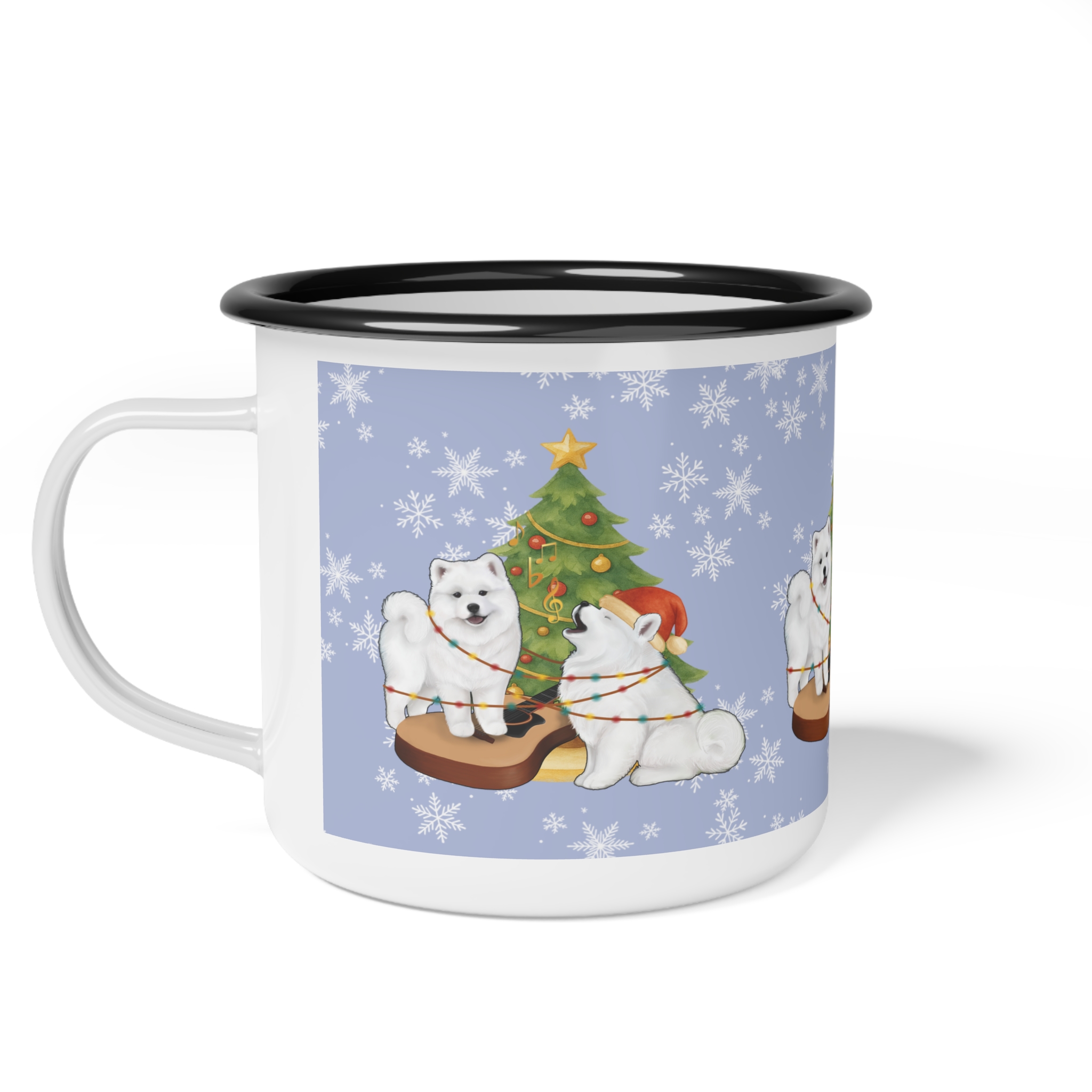 Christmas Enamel Camp Cup- Ice Blue