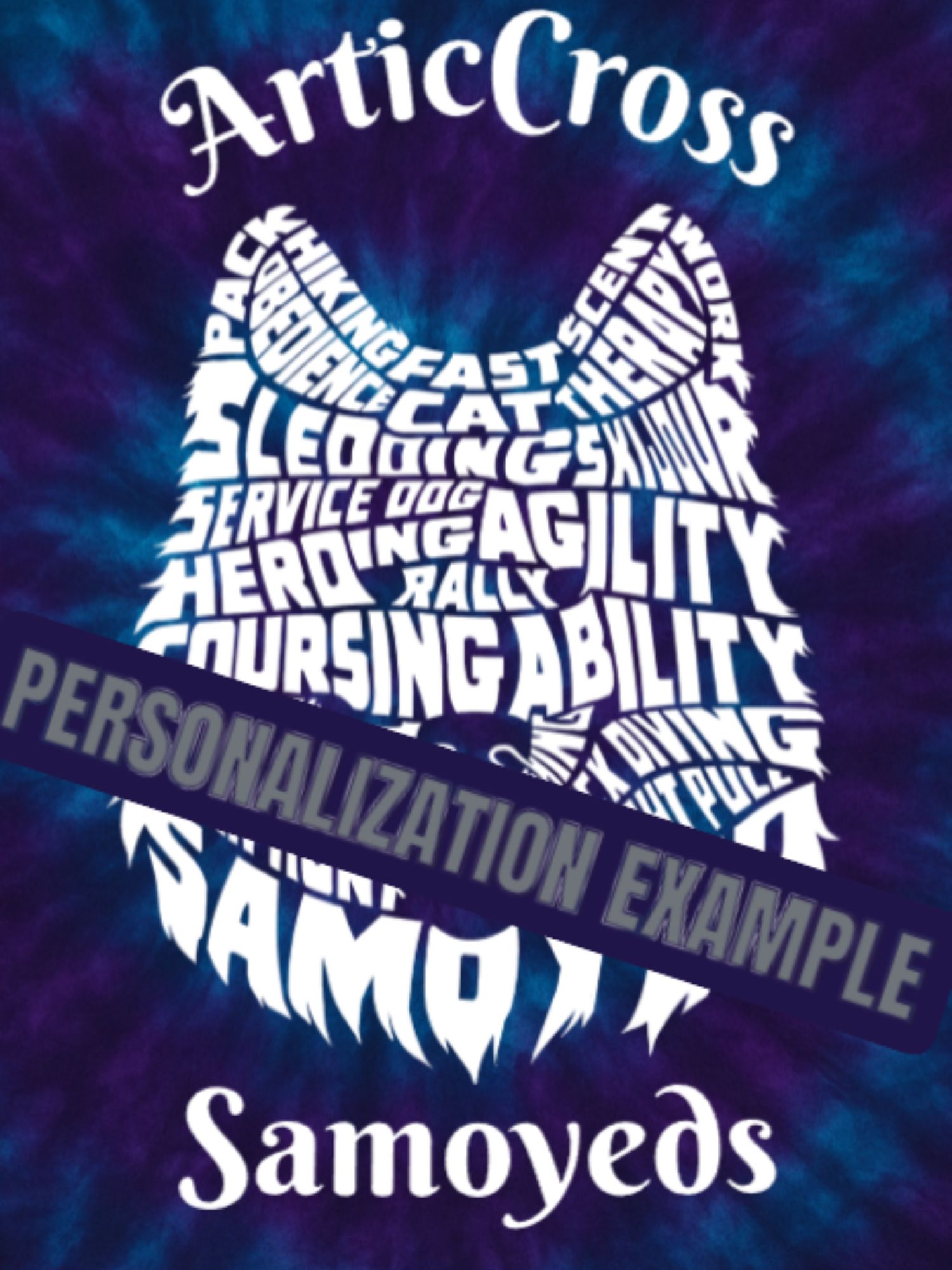 Samoyed Versatility Velveteen Plush Blanket- Blue *Free Personalization* - Image 5