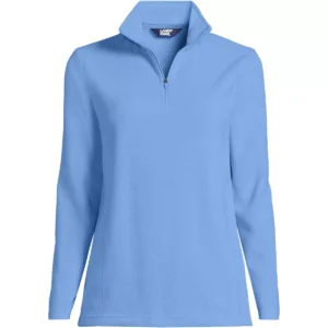 Lands' End Women's Plus Size Anyweather Fleece Quarter Zip Pullover