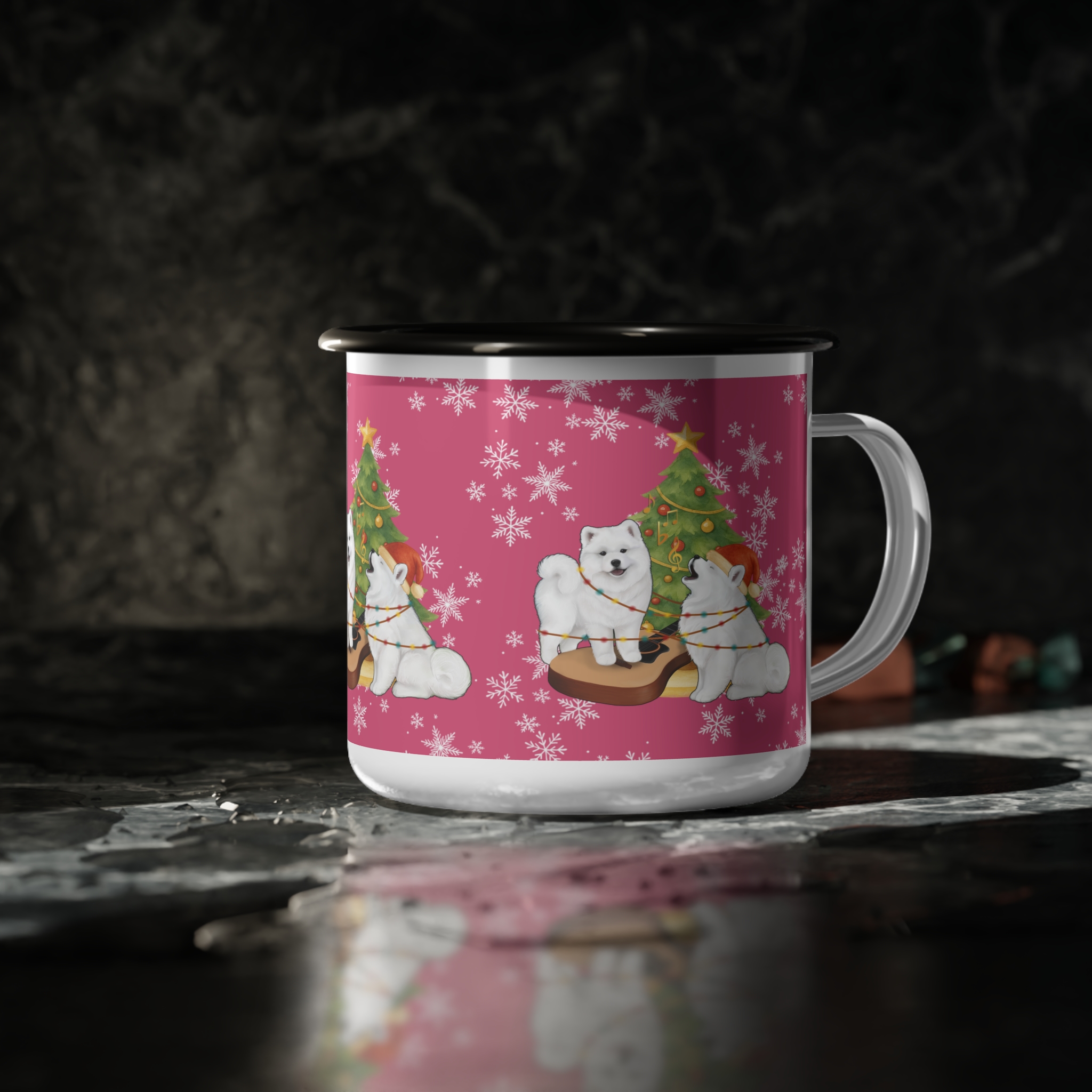 Christmas Enamel Camp Cup- Pink - Image 4