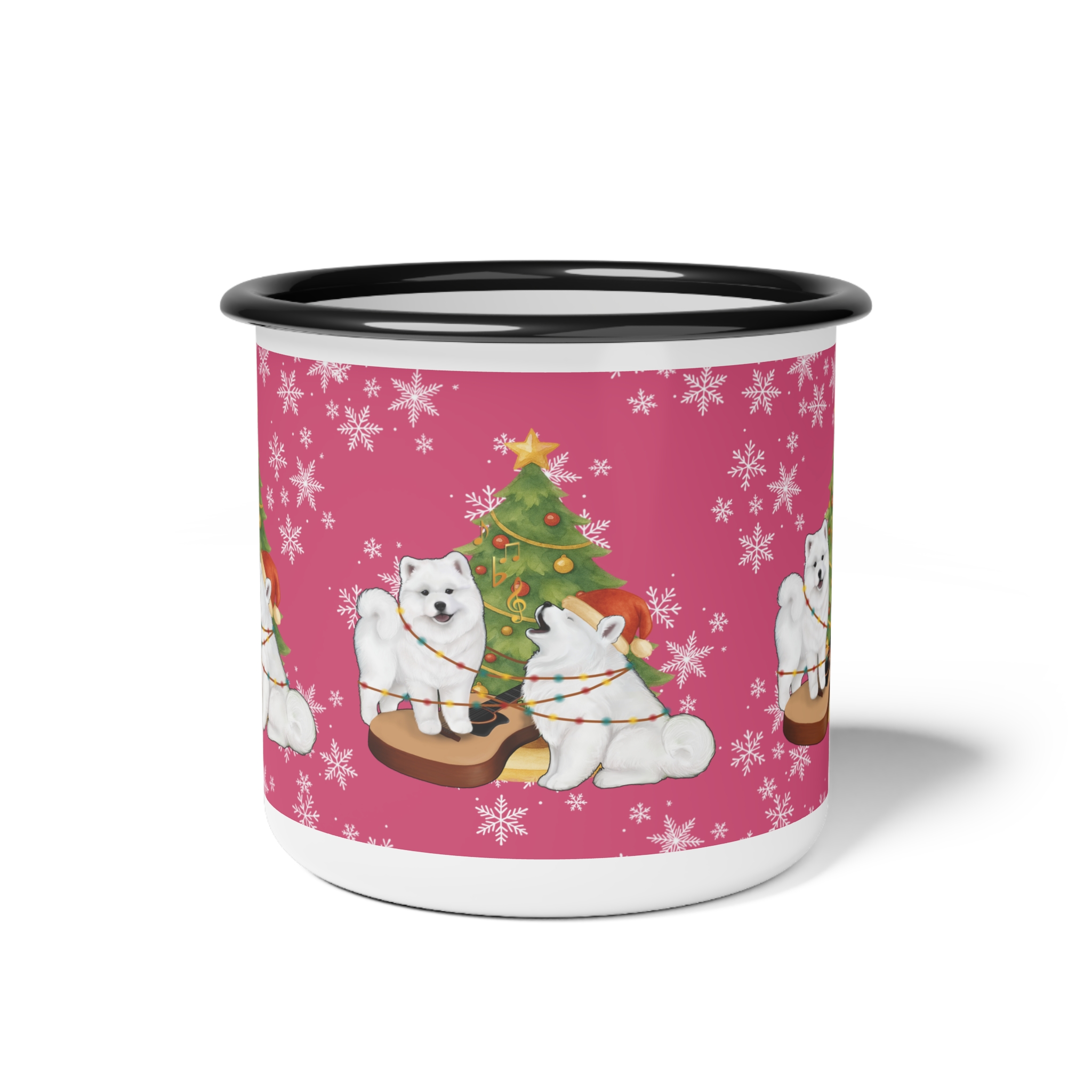 Christmas Enamel Camp Cup- Pink - Image 2