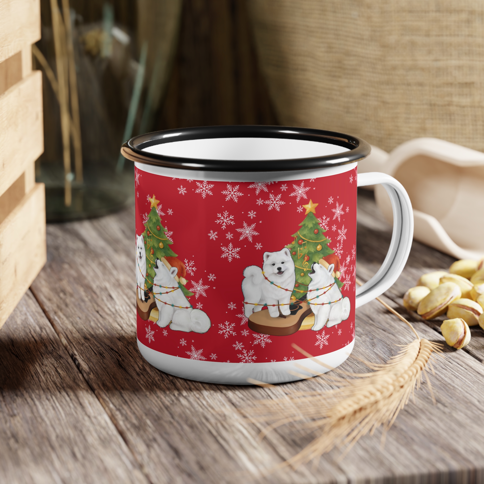 Christmas Enamel Camp Cup- Red - Image 5