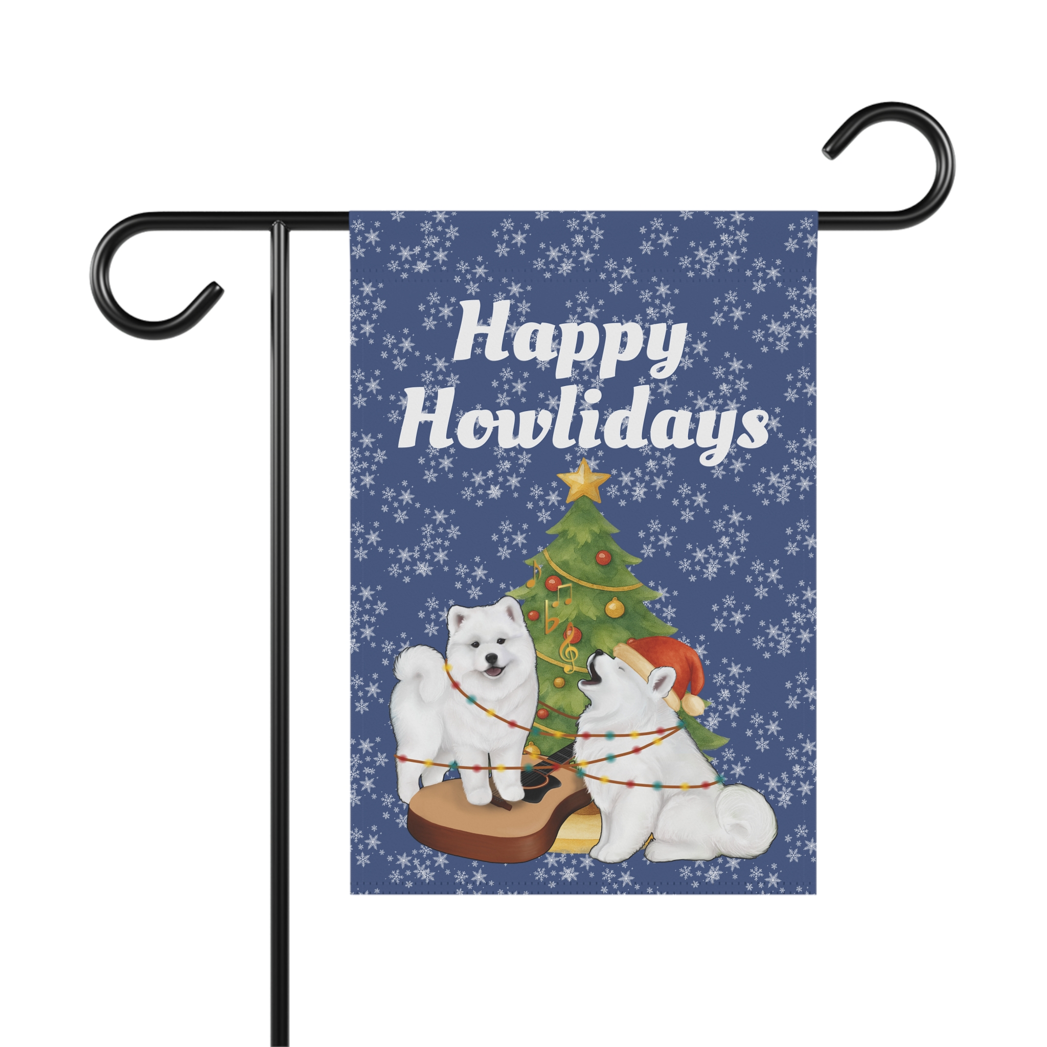 Happy Howlidays Garden Flag — Winter Blue — (pole/hooks not included) - Image 2