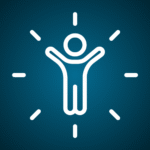 Person icon on blue background