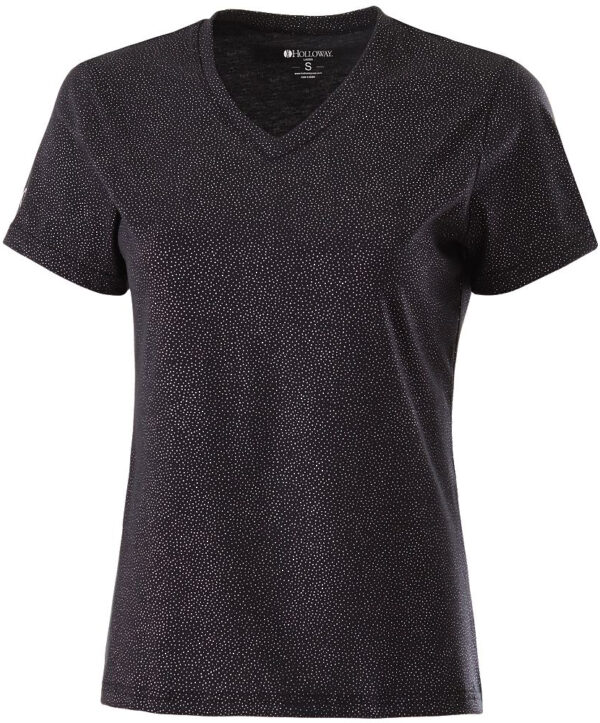 Holloway Ladies Glimmer V- Neck Shirt- Embroidered - Image 2