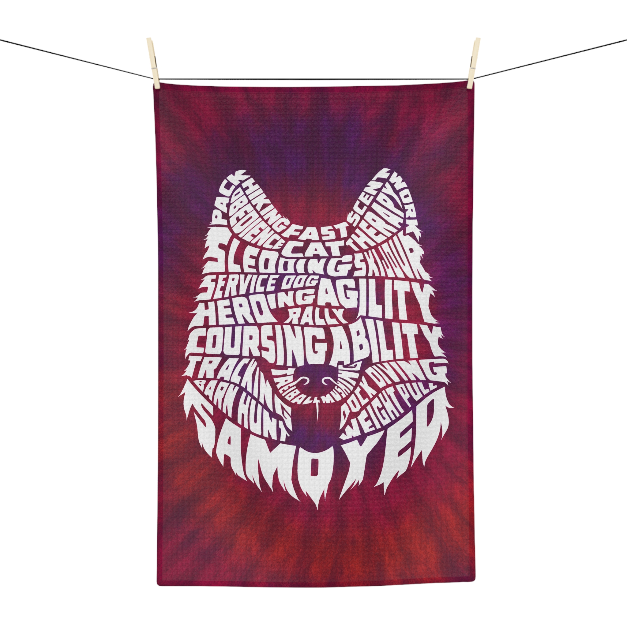 Samoyed Versatility Microfiber Tea Towel - Pink - Image 3