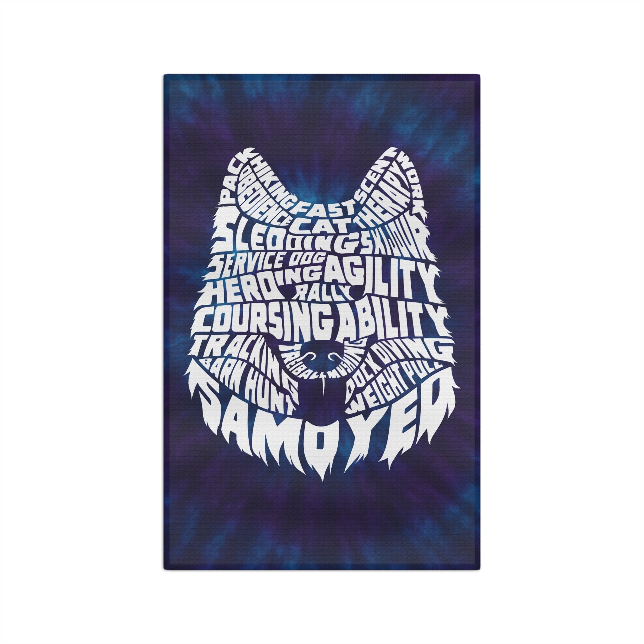 Samoyed Versatility Microfiber Tea Towel - Blue