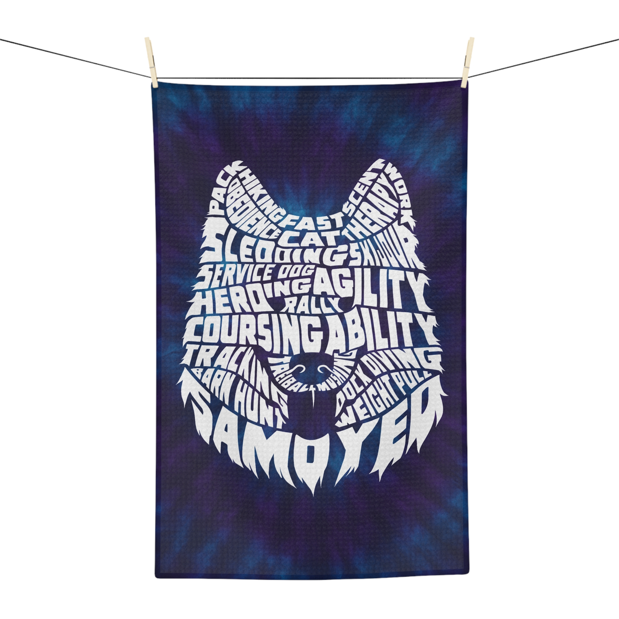 Samoyed Versatility Microfiber Tea Towel - Blue - Image 3