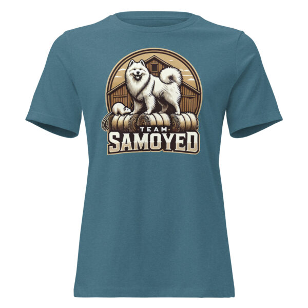 Team Samoyed- Barn Hunt Bella and Canvas Women's Relaxed T-Shirt - Image 4