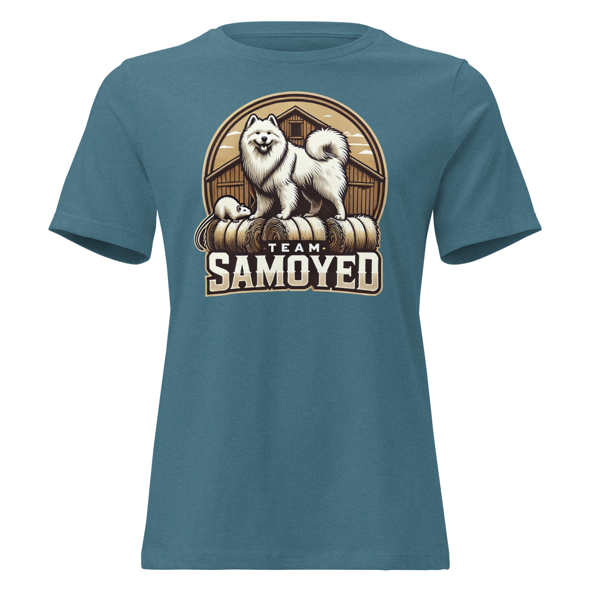 Team Samoyed- Barn Hunt Bella and Canvas Women's Relaxed T-Shirt - Image 4