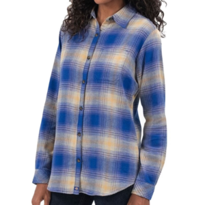 Dickies Ladies Blue Flannel Shirt-Embroidered