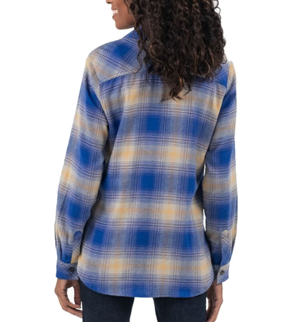 Dickies Ladies Blue Flannel Shirt-Embroidered - Image 2
